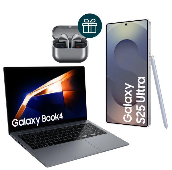 Pack Galaxy S25 Ultra 512Gb Titanium Silverblue + Portatil Samsung Galaxy Book4 + Free Galaxy Buds3 Pro